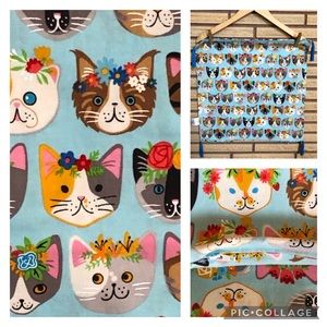 Floral Cat Faces Throw Pillow Cover - Throw Cushion - Cat Lover - Accent Pillow